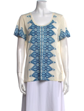 Tory Burch Printed Scoop Neck T-Shirt
