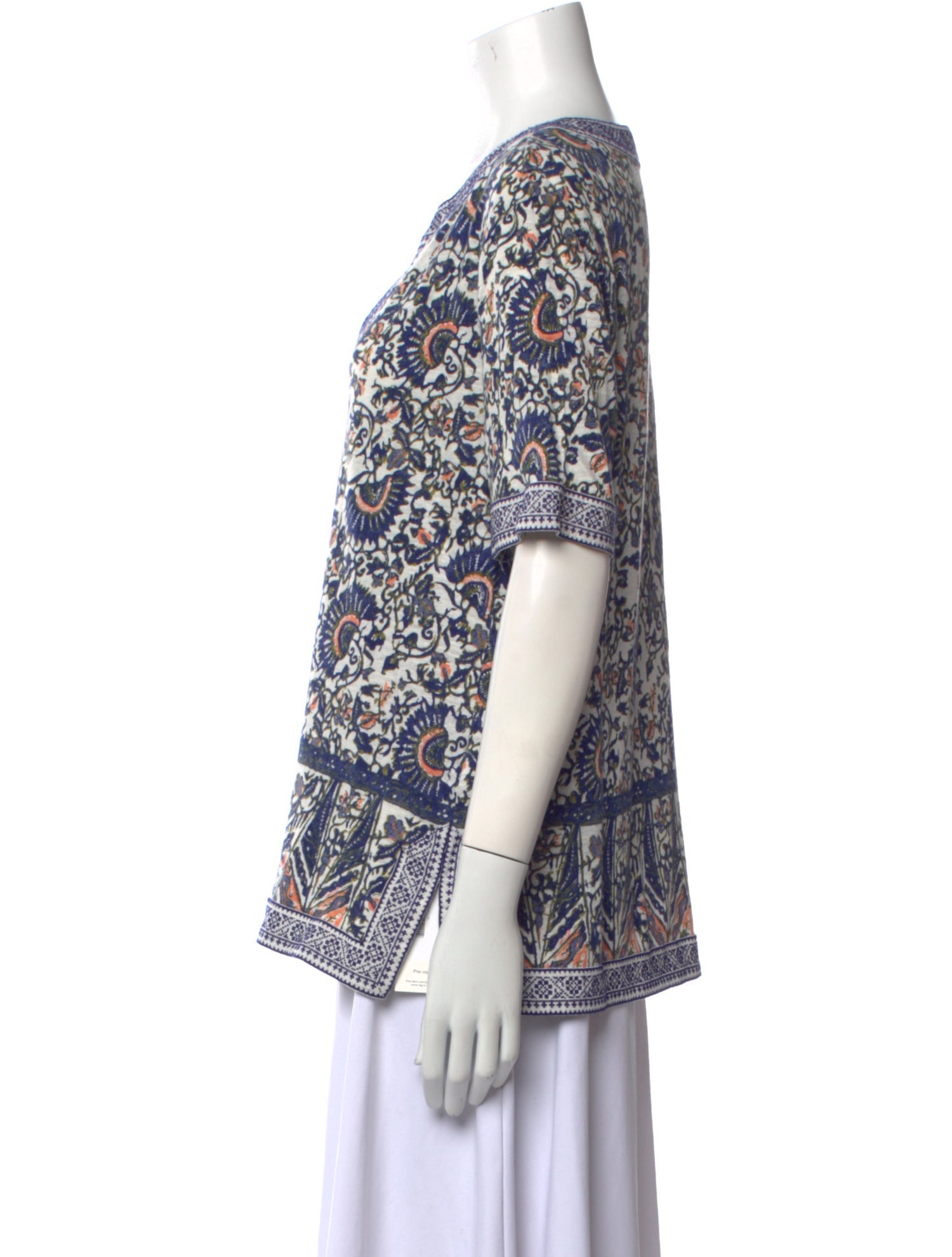 Tory Burch Linen Printed Blouse