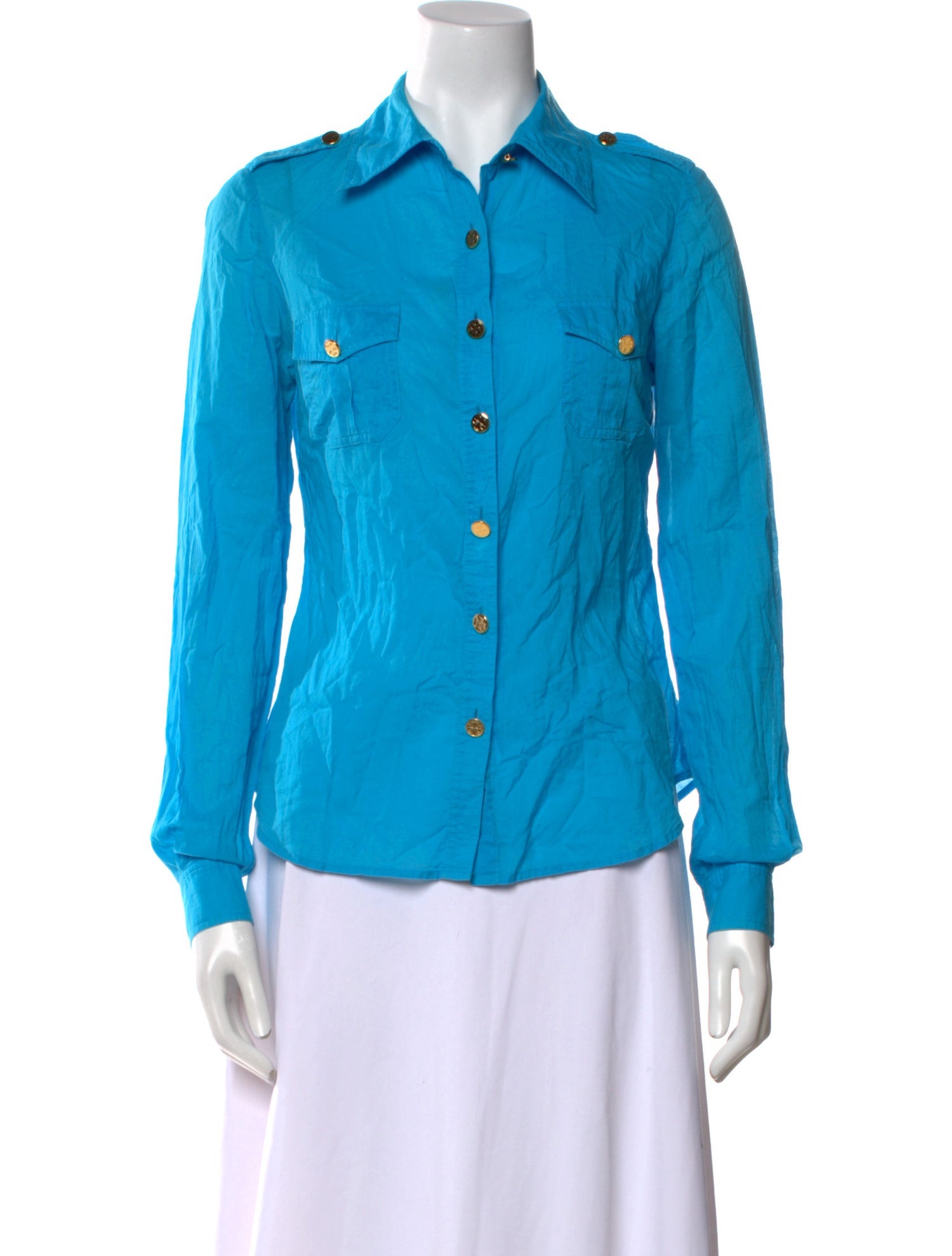 Tory Burch Long Sleeve Button-Up Top