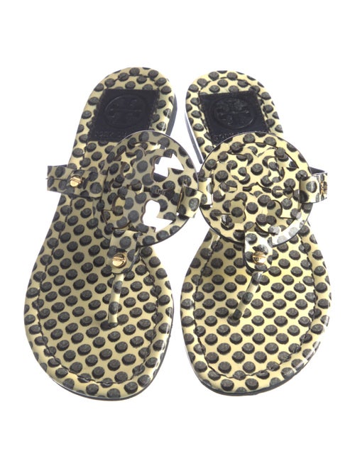 Tory Burch Patent Leather Polka Dot Print Slides