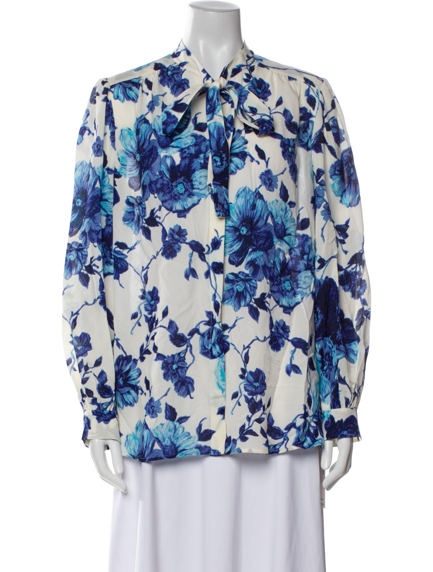 Tory Burch Silk Floral Print Button-Up Top