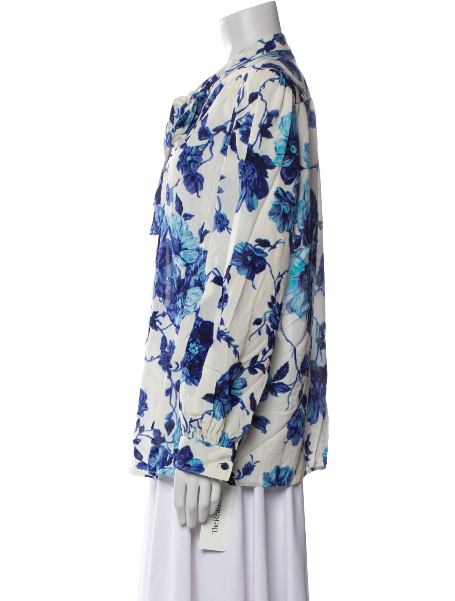 Tory Burch Silk Floral Print Button-Up Top