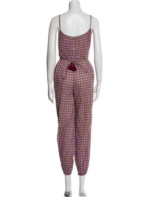 Tory Burch Printed V-Neck Jumpsuit