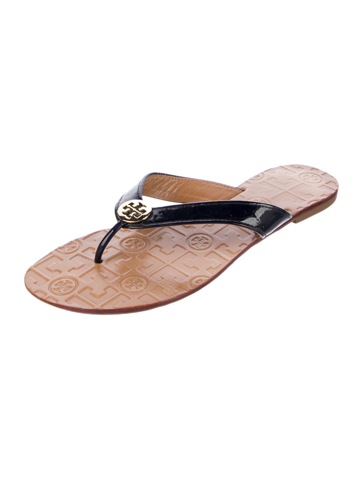 Tory Burch Patent Leather Flip Flops