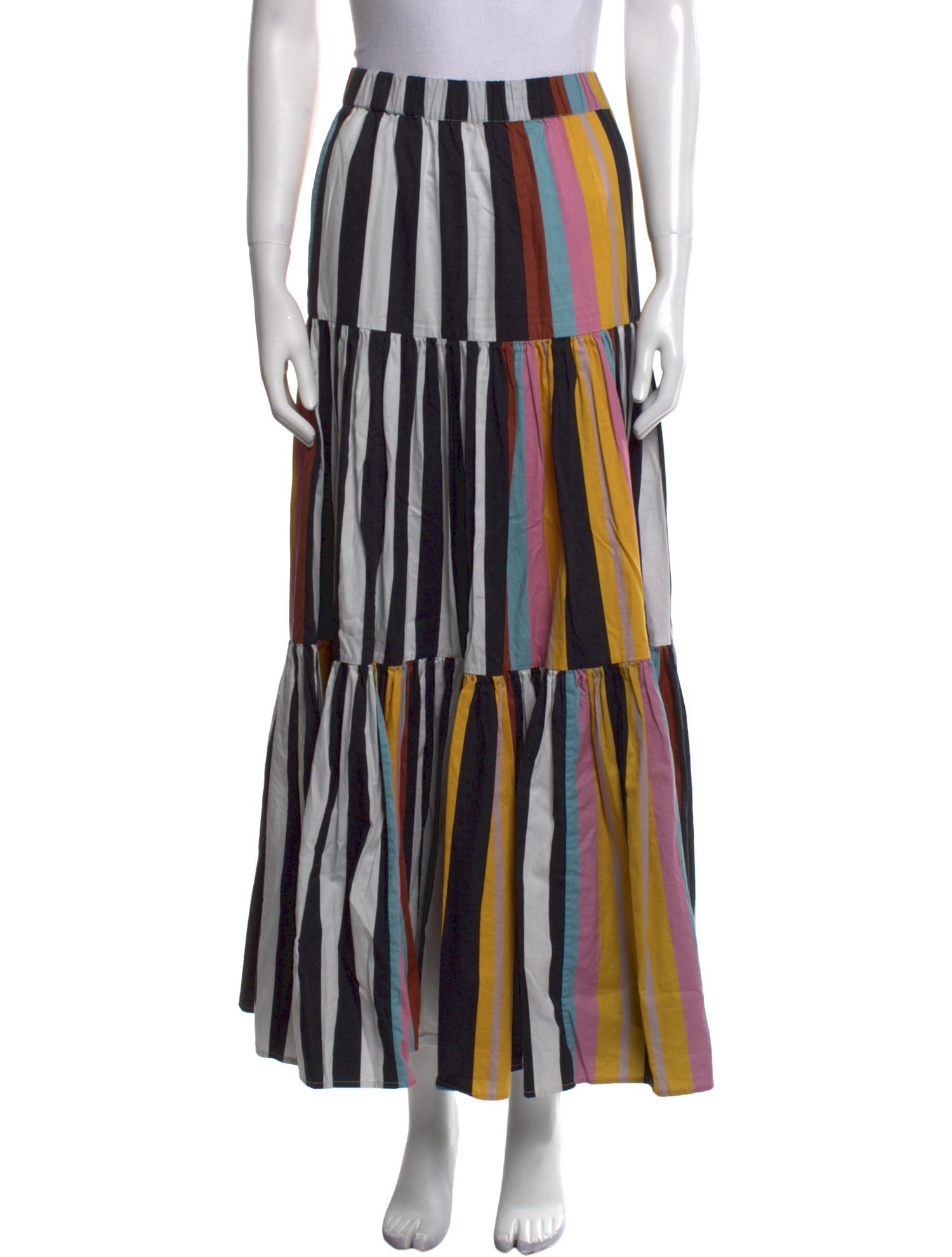 Tory Burch Striped Midi Length Skirt