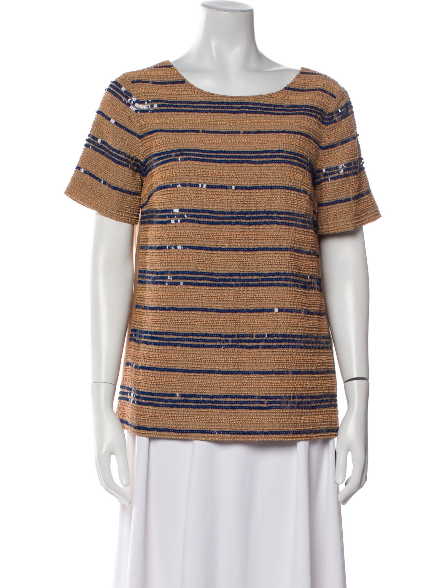 Tory Burch Striped Bateau Neckline T-Shirt w/ Tags
