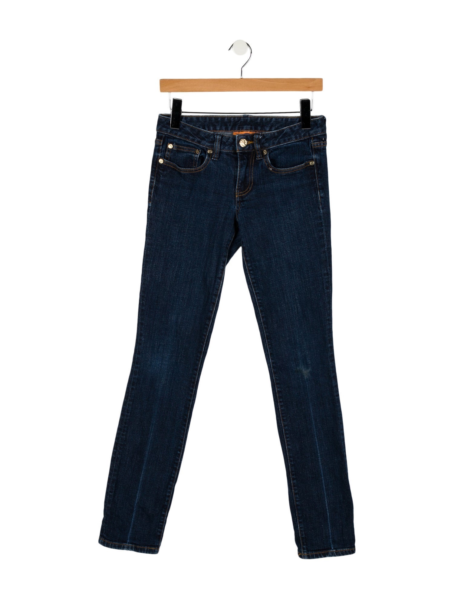 Tory Burch Low-Rise Skinny Leg Jeans