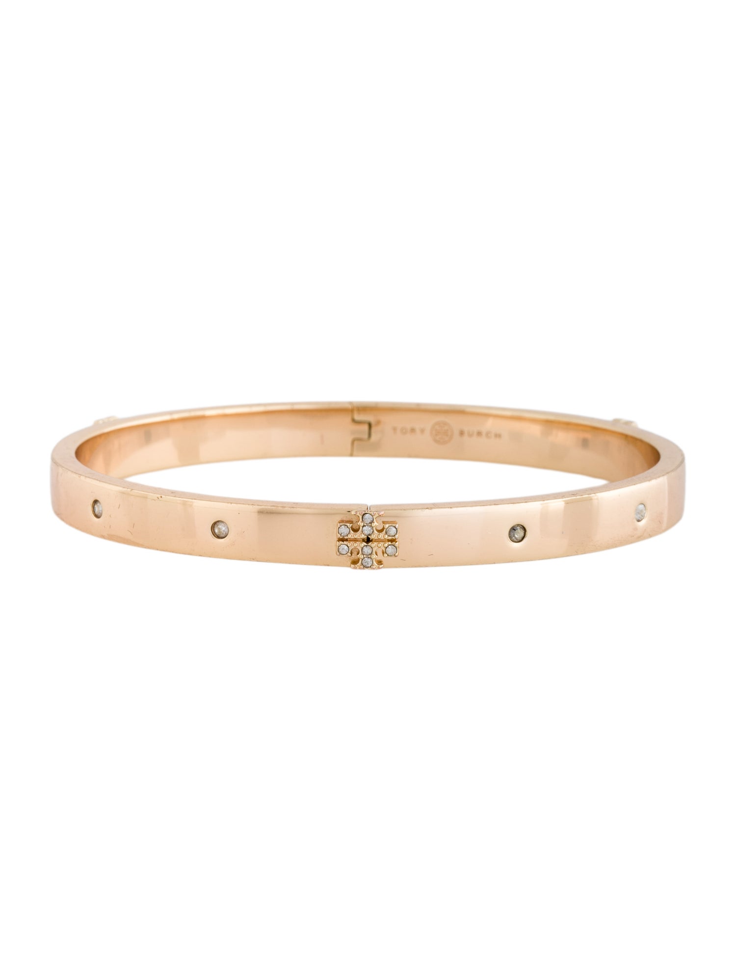 Tory Burch Crystal Hinged Bangle Bracelet