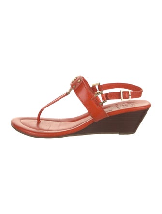 Tory Burch Leather Studded Accents T-Strap Sandals