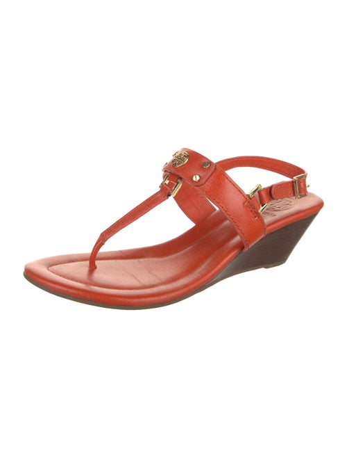 Tory Burch Leather Studded Accents T-Strap Sandals
