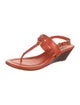 Tory Burch Leather Studded Accents T-Strap Sandals