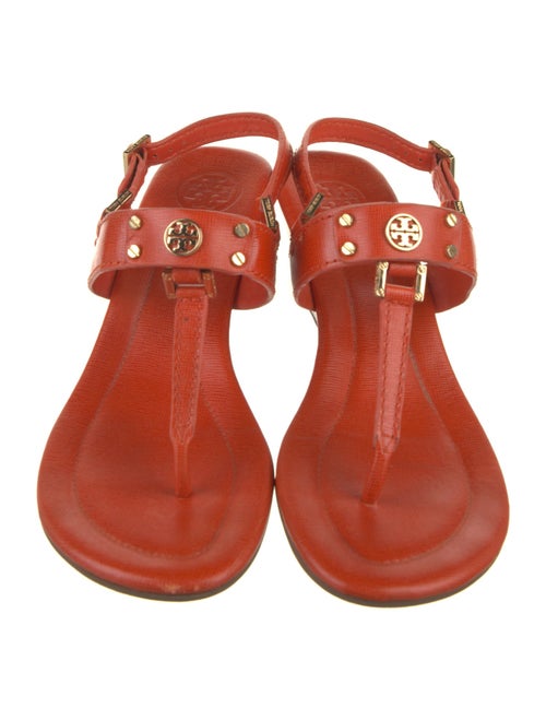 Tory Burch Leather Studded Accents T-Strap Sandals