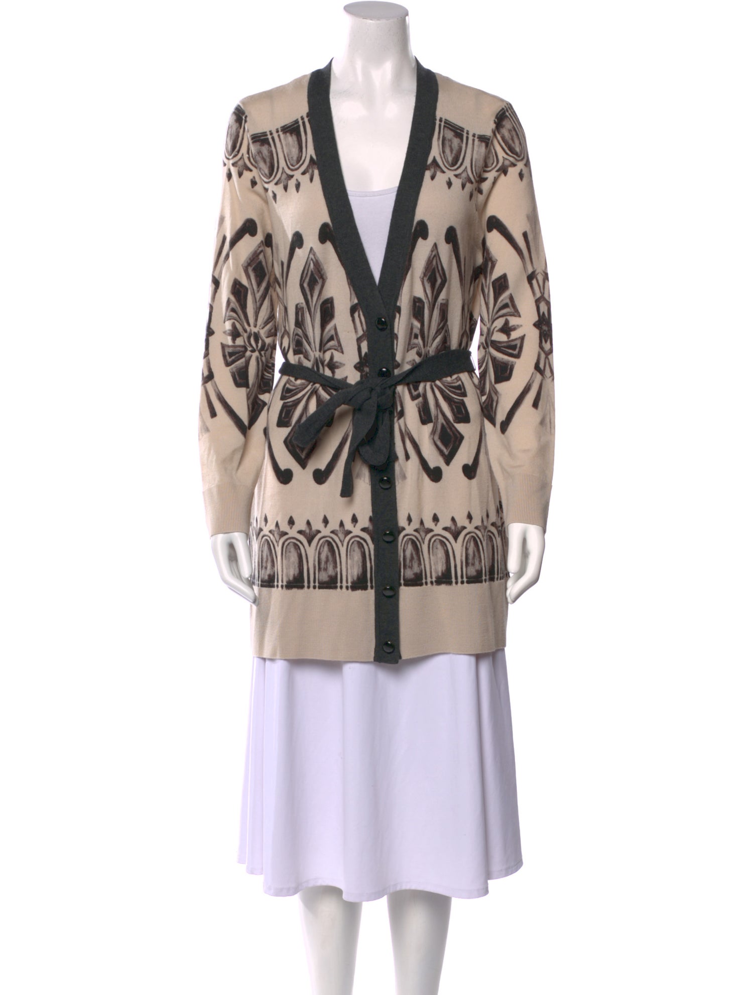 Tory Burch Merino Wool Printed Sweater