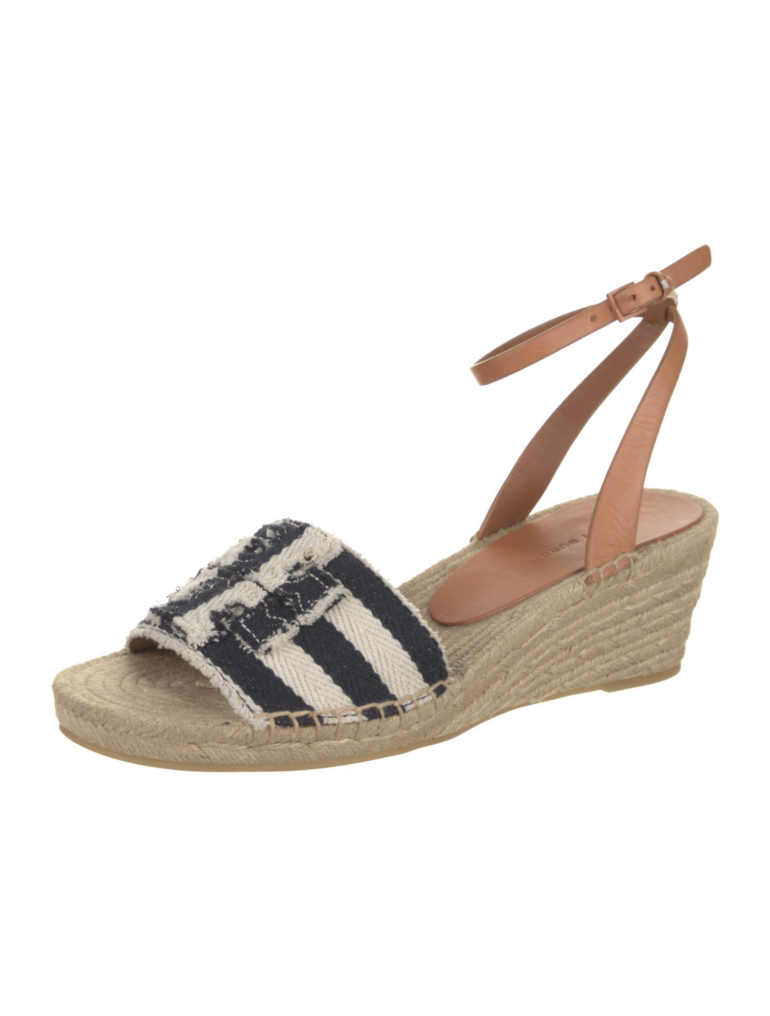Tory Burch Leather Striped Espadrilles