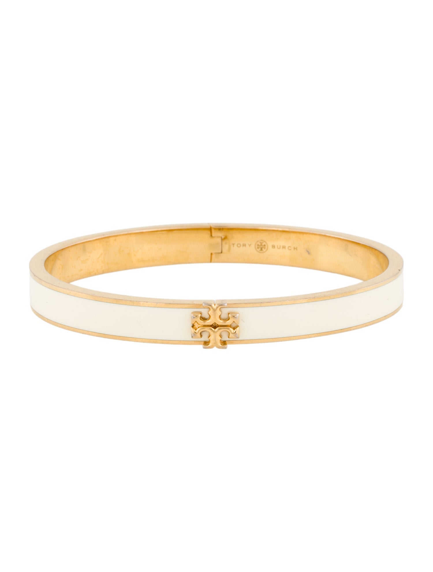 Tory Burch Enamel Kira Hinged Bangle Bracelet