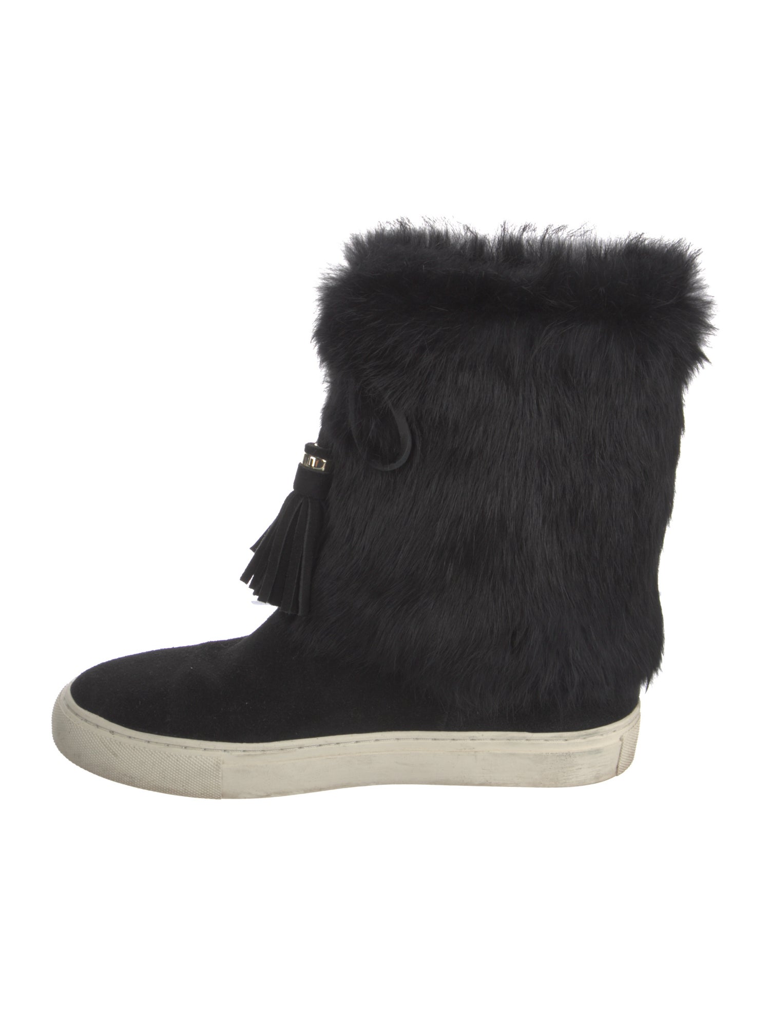 Tory Burch Suede Colorblock Pattern Lace-Up Boots