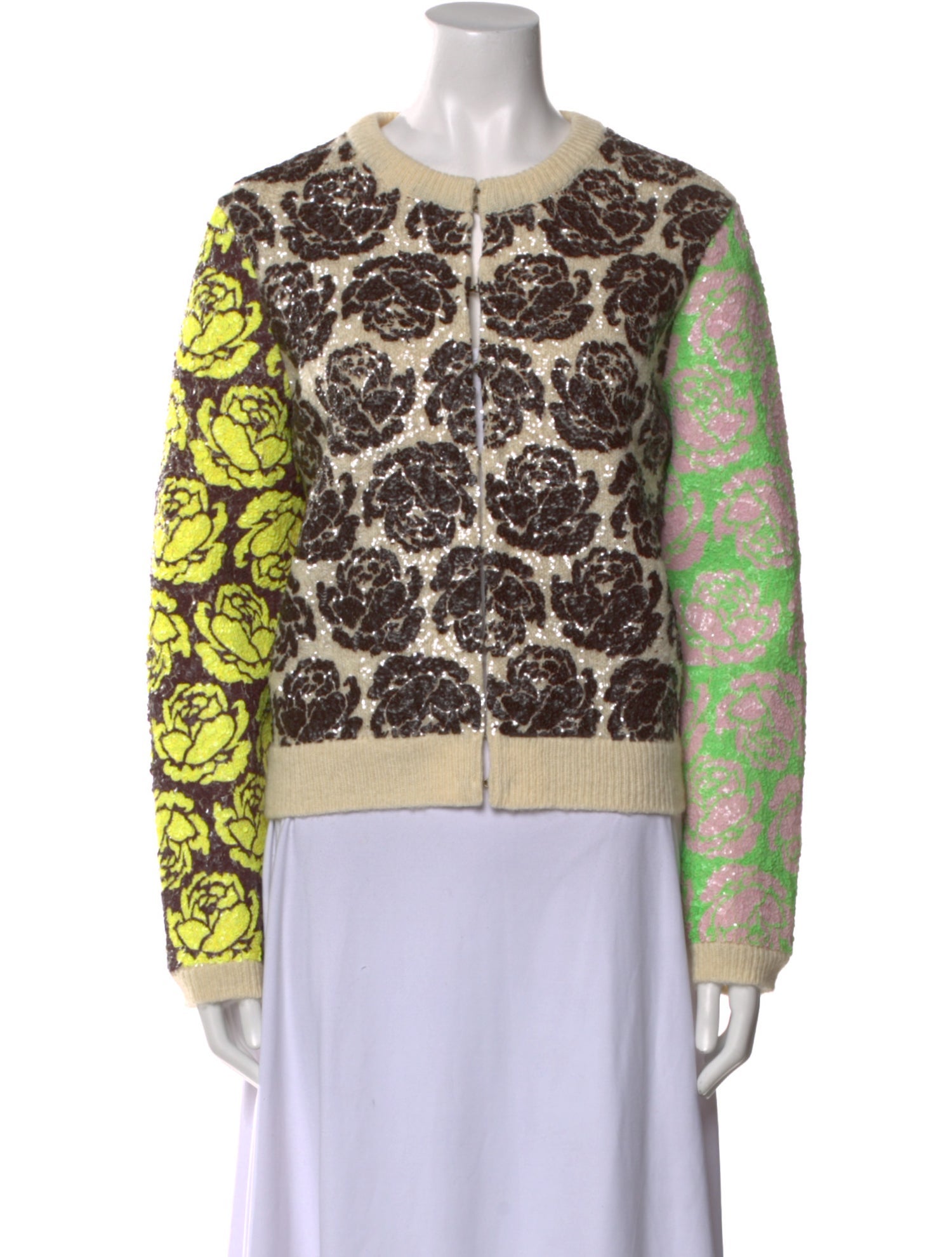 Tory Burch Wool Floral Print Sweater
