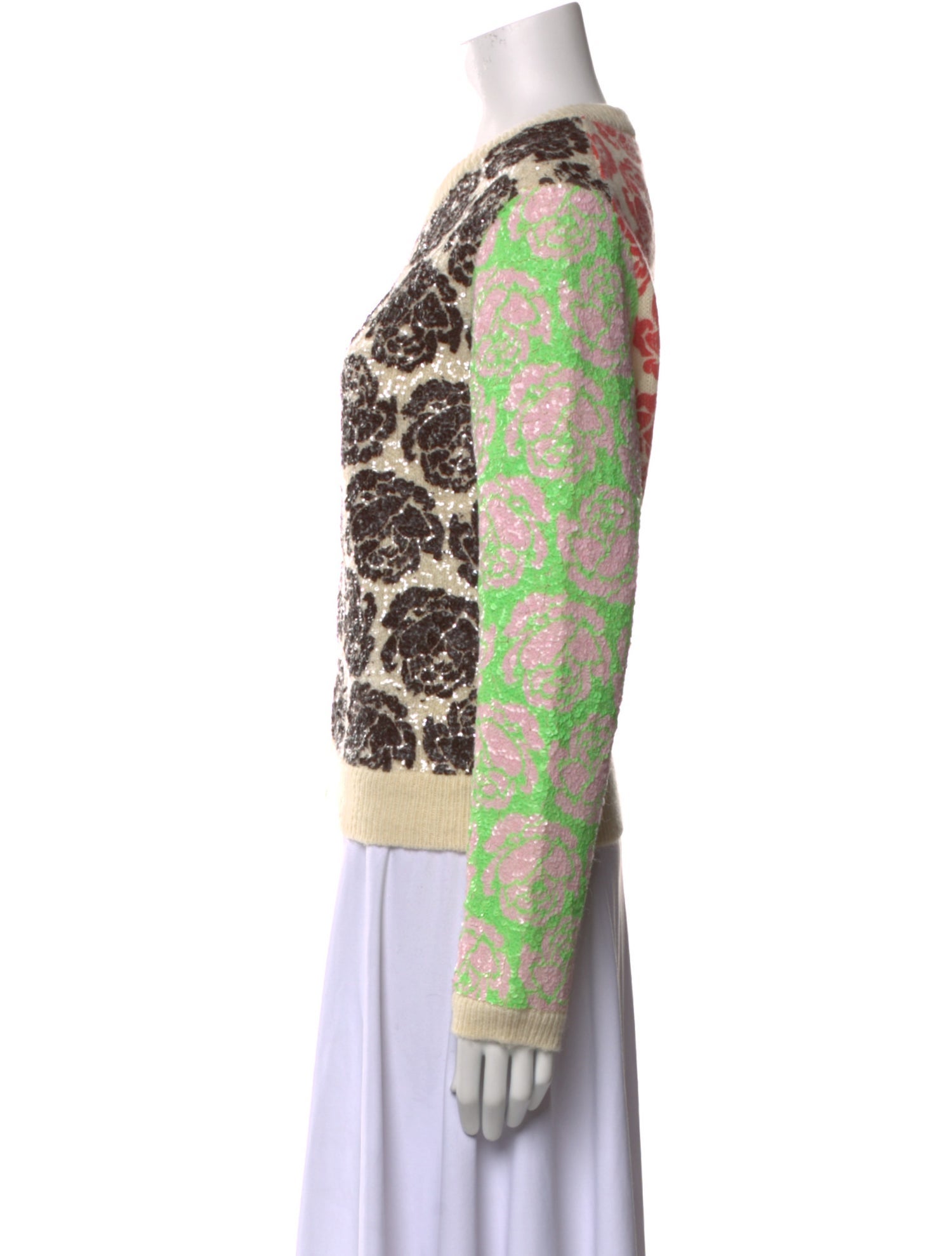 Tory Burch Wool Floral Print Sweater