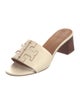 Tory Burch Leather Embroidered Accent Slides
