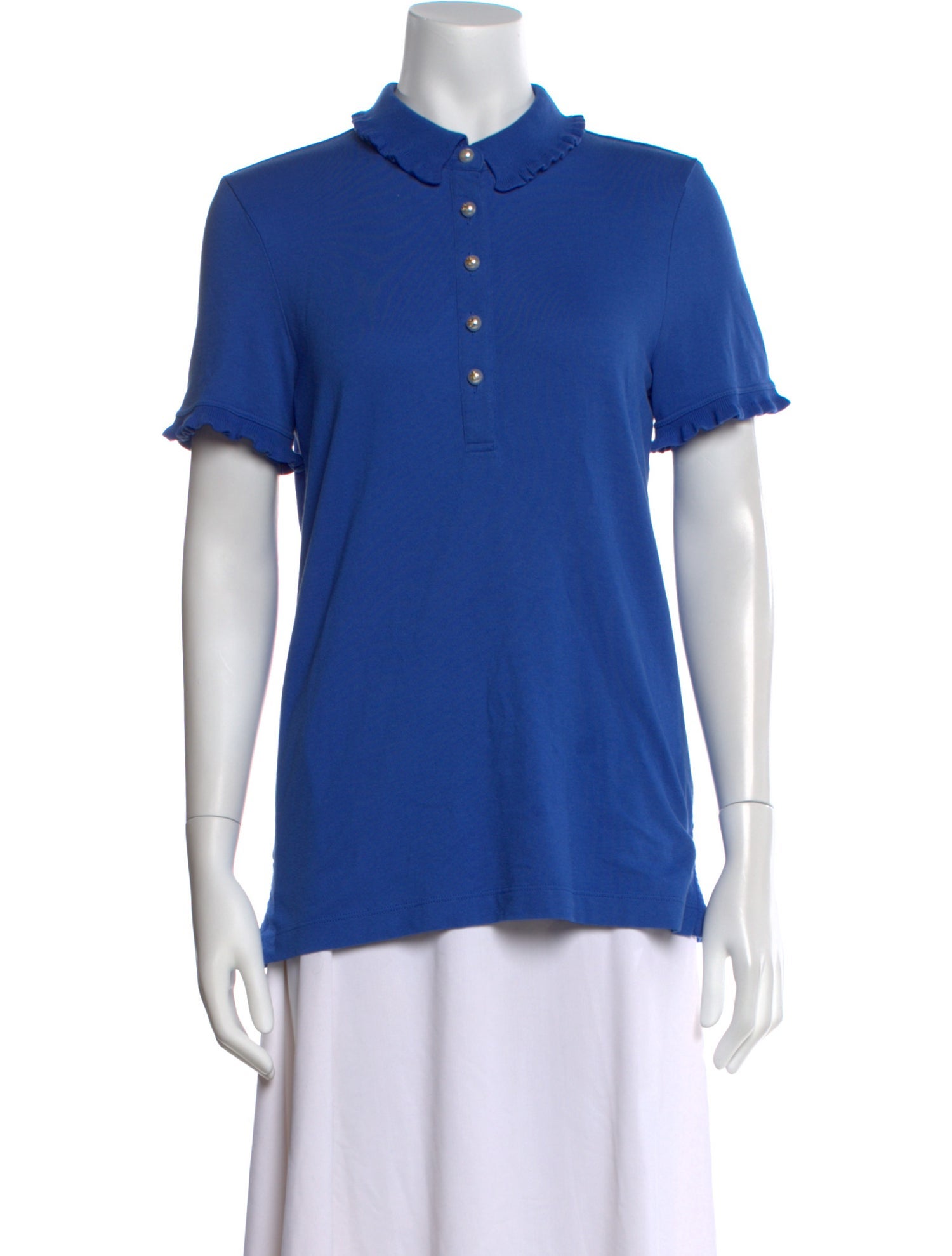 Tory Burch Mock Neck Short Sleeve Polo