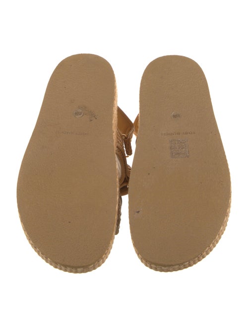 Tory Burch Raffia Leather Trim Embellishment Espadrilles