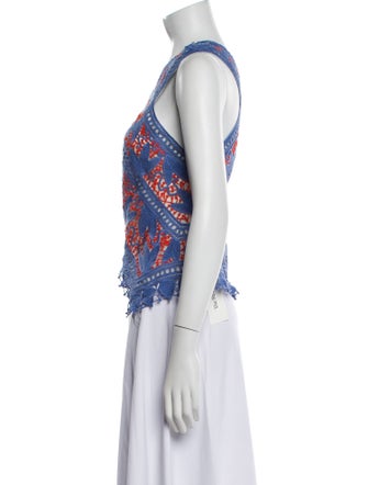 Tory Burch Lace Pattern V-Neck Top