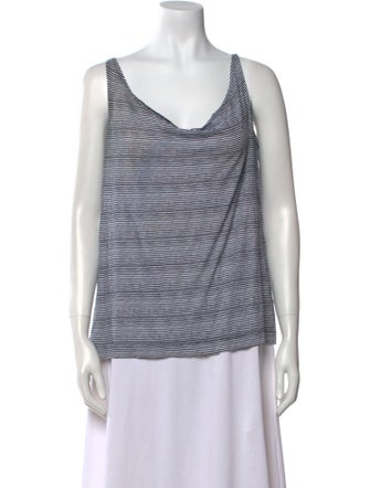 Tory Burch Striped Cowl Neck Top