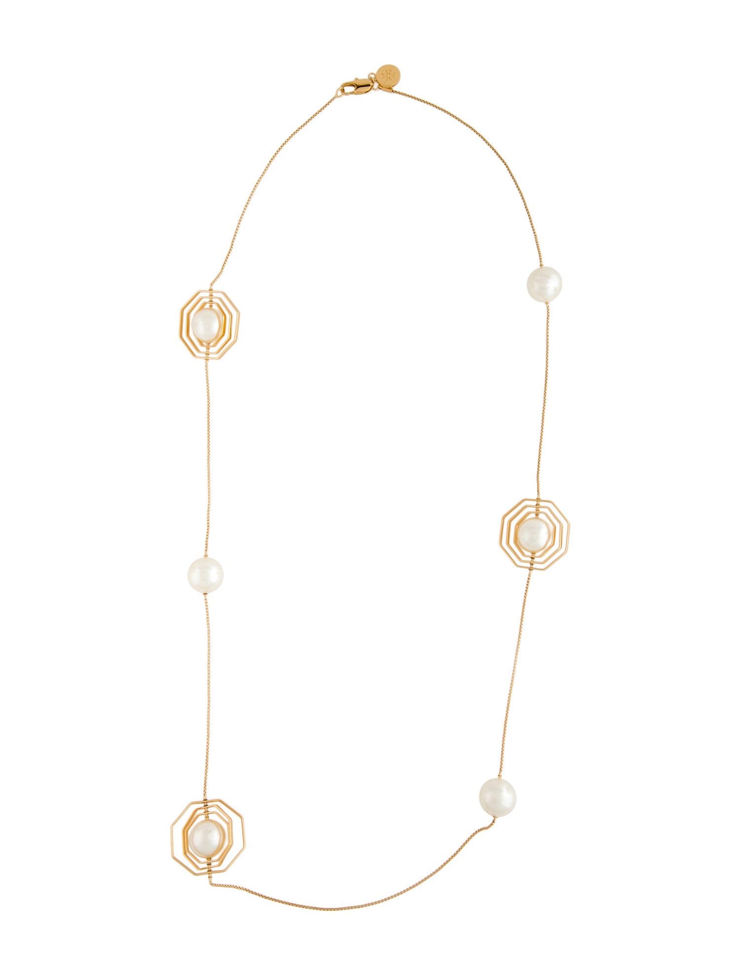 Tory Burch Faux Pearl Station Necklace