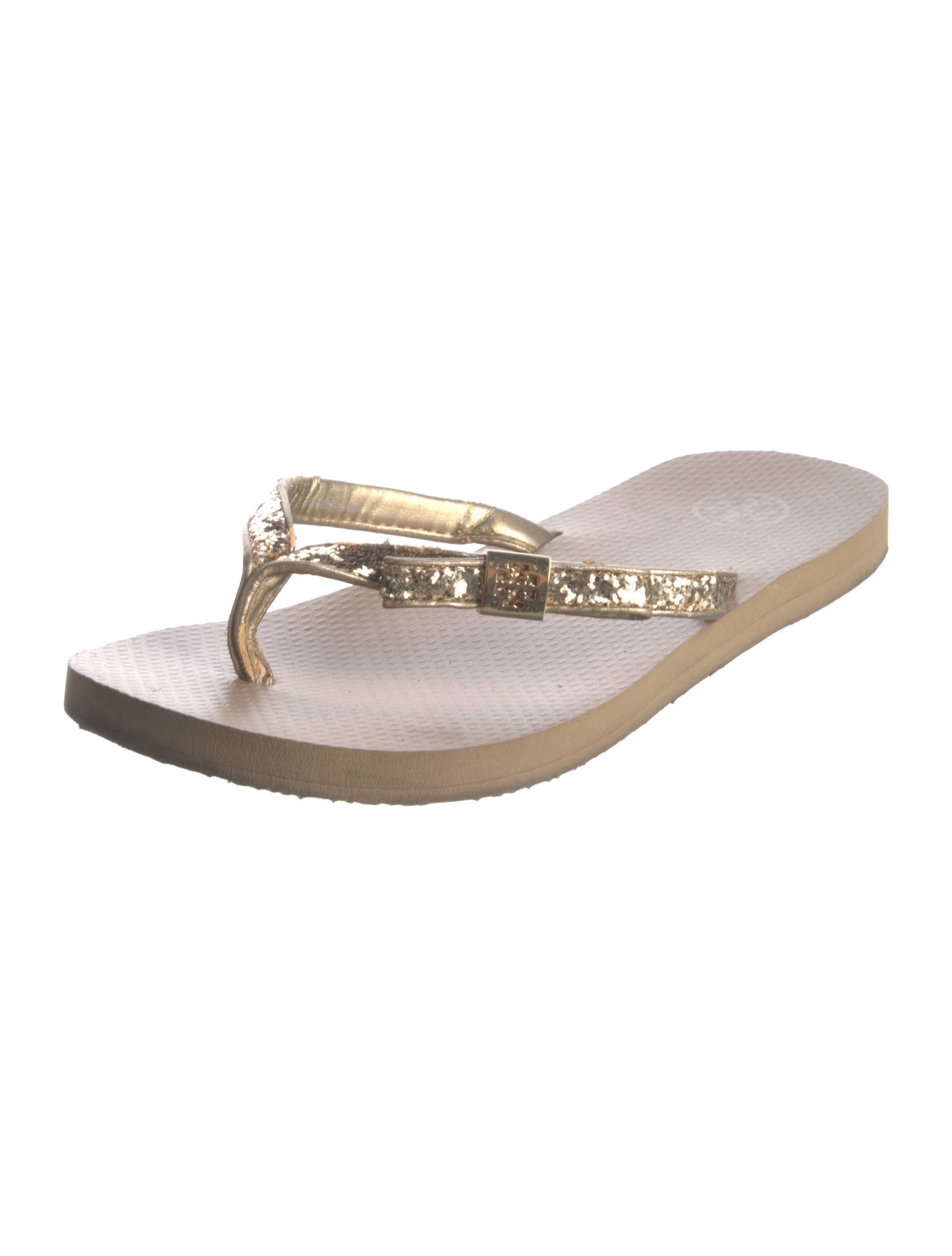 Tory Burch Rubber Glitter Accents Slides