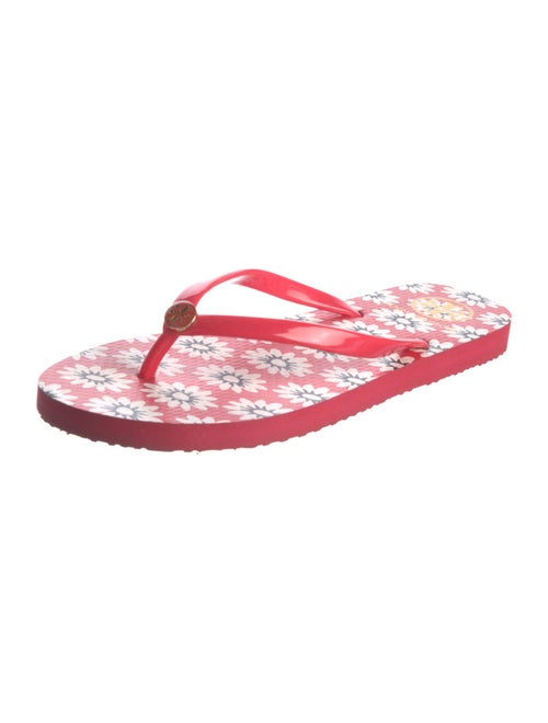 Tory Burch Rubber Floral Print Flip Flops