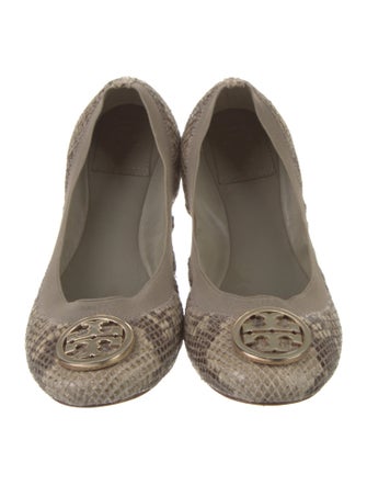 Tory Burch Leather Animal Print Ballet Flats