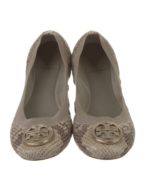 Tory Burch Leather Animal Print Ballet Flats