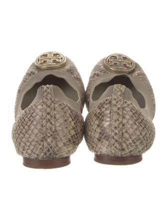 Tory Burch Leather Animal Print Ballet Flats