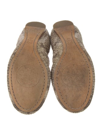 Tory Burch Leather Animal Print Ballet Flats