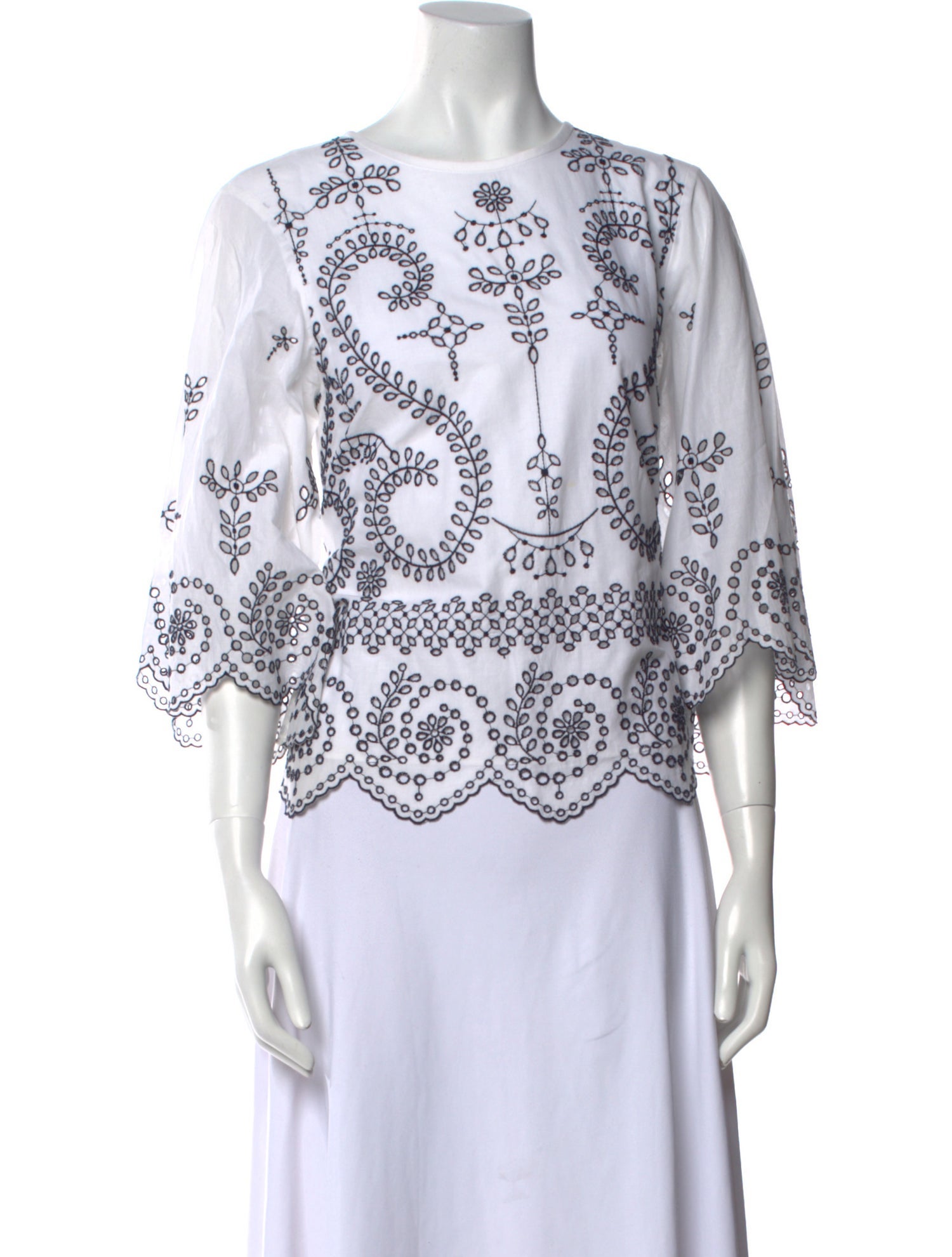 Tory Burch Printed Bateau Neckline Blouse