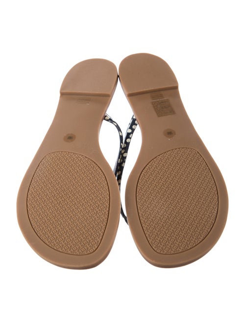 Tory Burch Patent Leather Polka Dot Print Flip Flops
