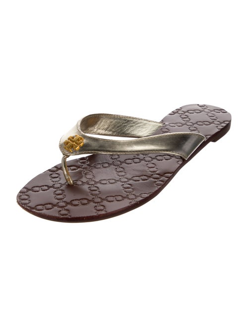 Tory Burch Leather Printed Slides