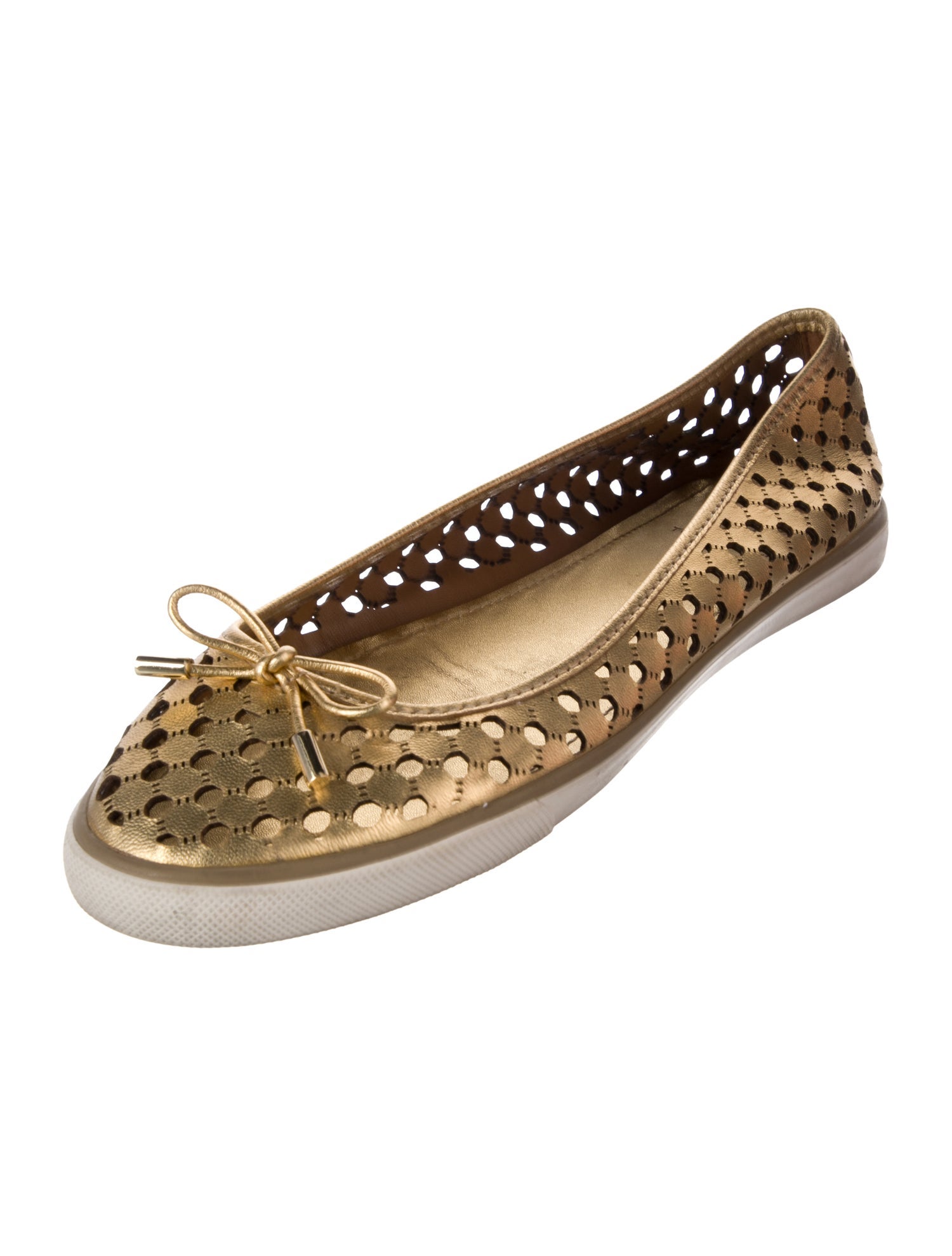 Tory Burch Leather Bow Accents Flats