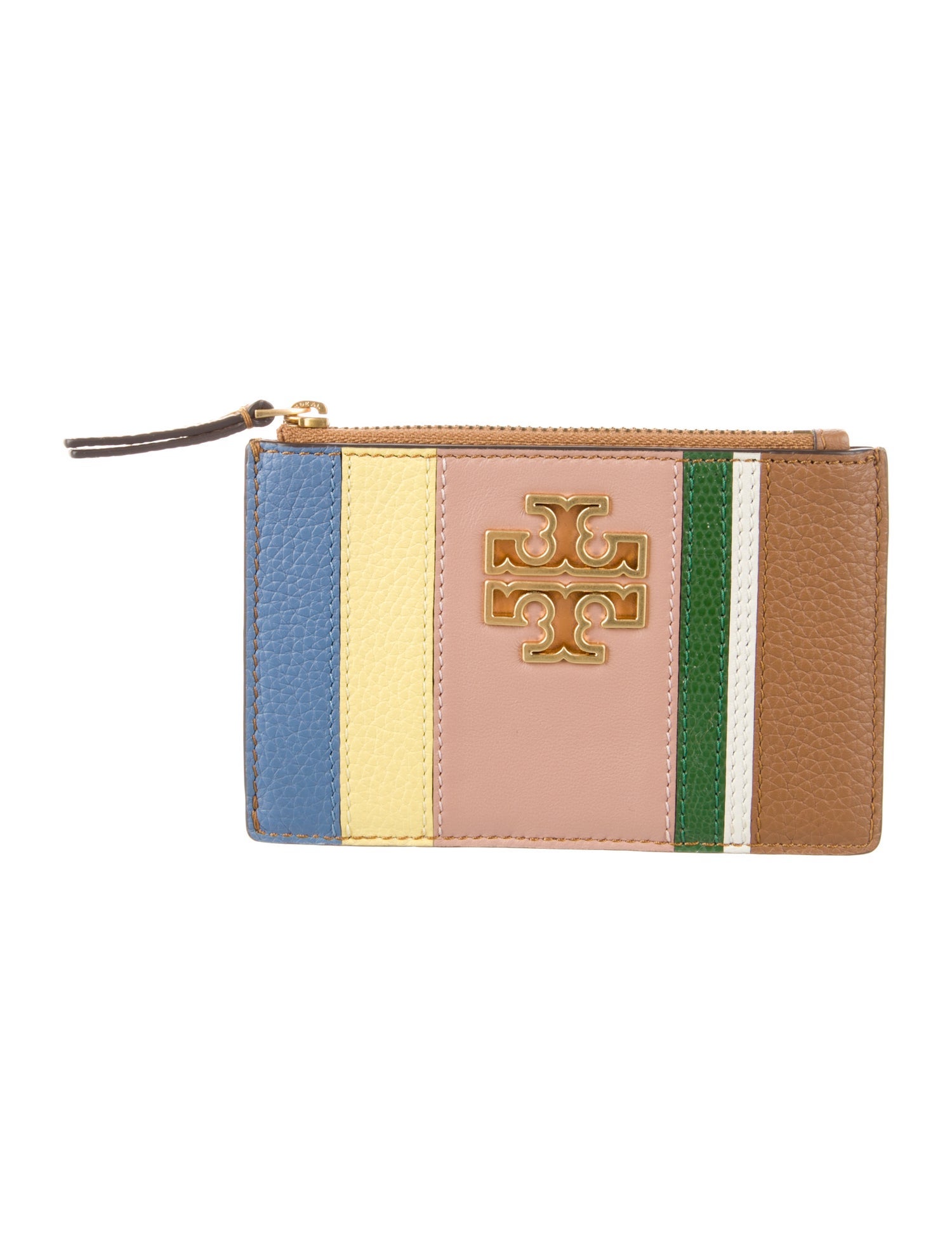 Tory Burch Leather Colorblock Pattern Wallet