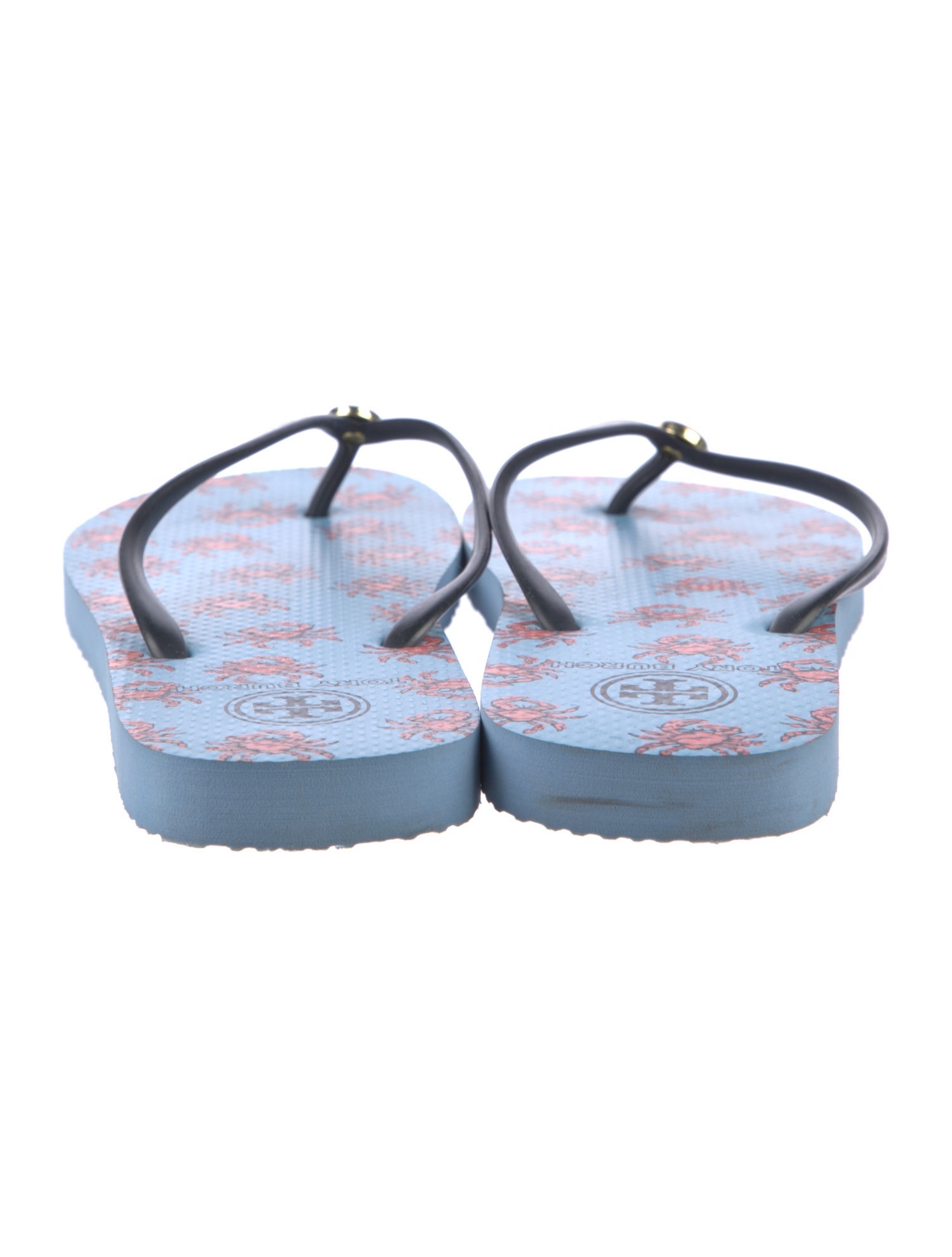 Tory Burch Rubber Floral Print Flip Flops