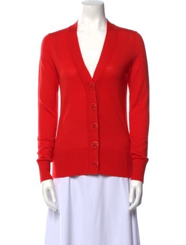 Tory Burch Knitwear Merino Wool Plunge Neckline Sweater XS