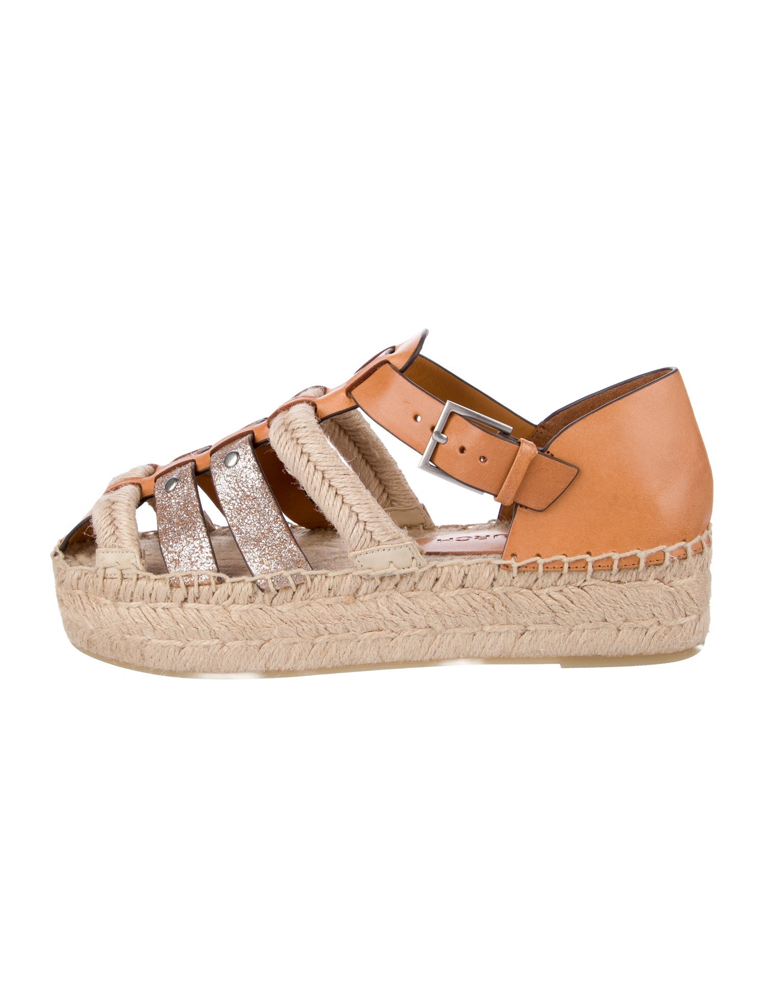 Tory Burch Leather Studded Accents Espadrilles