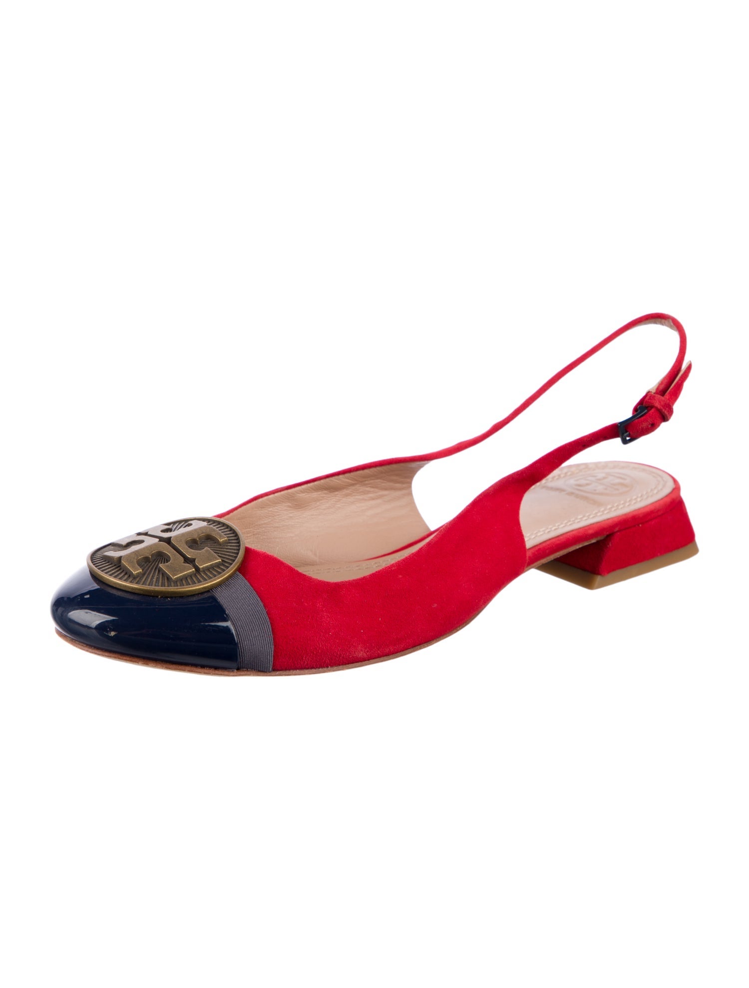 Tory Burch Suede Animal Print Slingback Flats