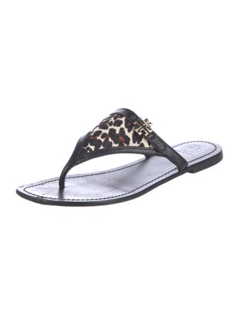 Tory Burch Signature Logo Leather Slides