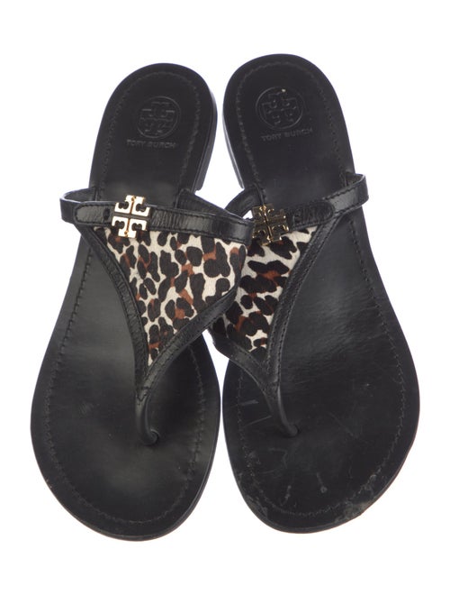 Tory Burch Signature Logo Leather Slides