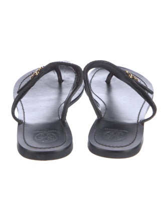 Tory Burch Signature Logo Leather Slides