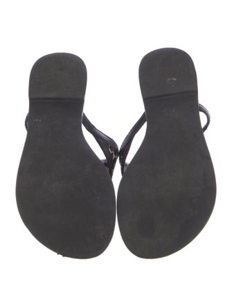 Tory Burch Signature Logo Leather Slides