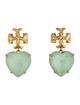 Tory Burch Crystal Carved Kira Heart Earrings