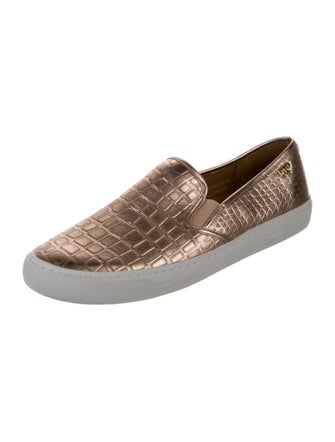 Tory Burch Embossed Leather Loafers