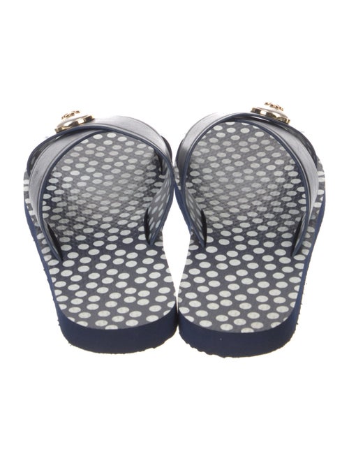 Tory Burch Leather Polka Dot Print Slides